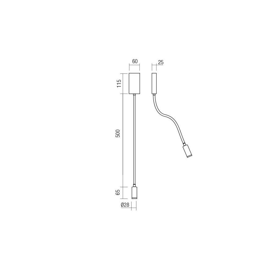 Redo 01-2754 - LED Nástěnná lampa WALLIE LED/3W/230V USB CRI 90 bílá