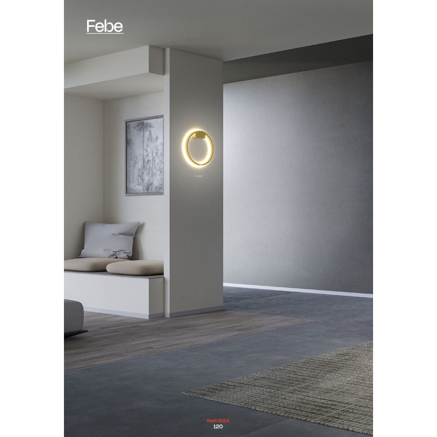 Redo 01-2837 - LED Stmívatelné nástěnné svítidlo FEBE LED/24W/230V černá