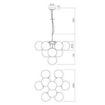 Redo 01-2941 - Lustr na lanku AGAPE 10xE14/28W/230V černá