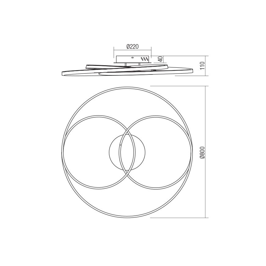 Redo 01-2973 - LED Stropní svítidlo CENTRIX LED/92W/230V bronzová