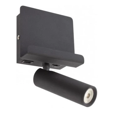 Redo 01-3084 - LED Nástěnné bodové svítidlo PANEL LED/3,5W/230V USB černá