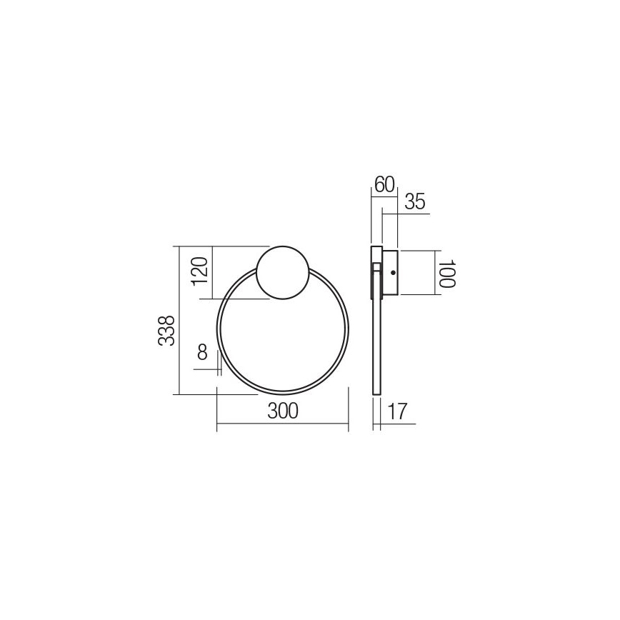 Redo 01-3102 - LED Nástěnné svítidlo ATOM LED/11W/230V pr. 30 cm