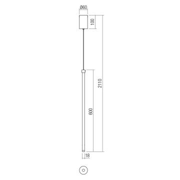 Redo 01-3114 - LED Lustr na lanku TABOO LED/9W/230V bílá