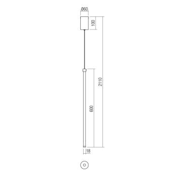 Redo 01-3116 - LED Lustr na lanku TABOO LED/9W/230V černá