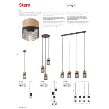 Redo 01-3142 - Lustr na lanku STEM 3xE27/42W/230V