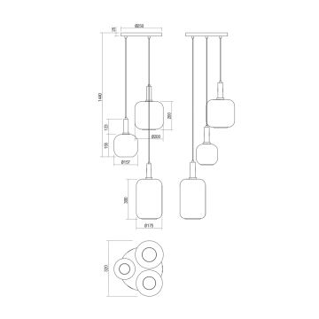 Redo 01-3198 - Lustr na lanku BRINA 3xE27/23W/230V