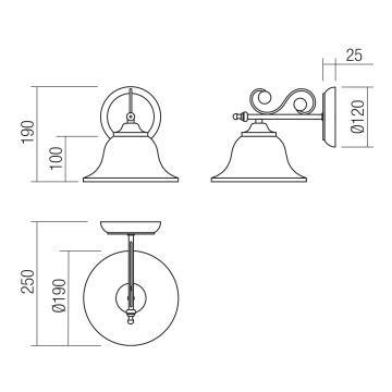 Redo 02-989 - Nástěnná lampa VERSUS 1xE27/42W/230V