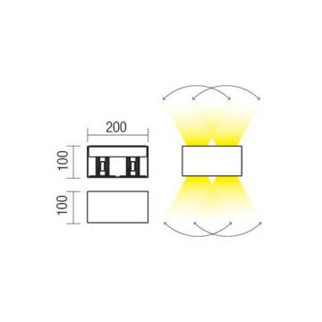 Redo 90303 - LED Venkovní nástěnné svítidlo VARY 4xLED/5W/230V 4000K IP54 antracit