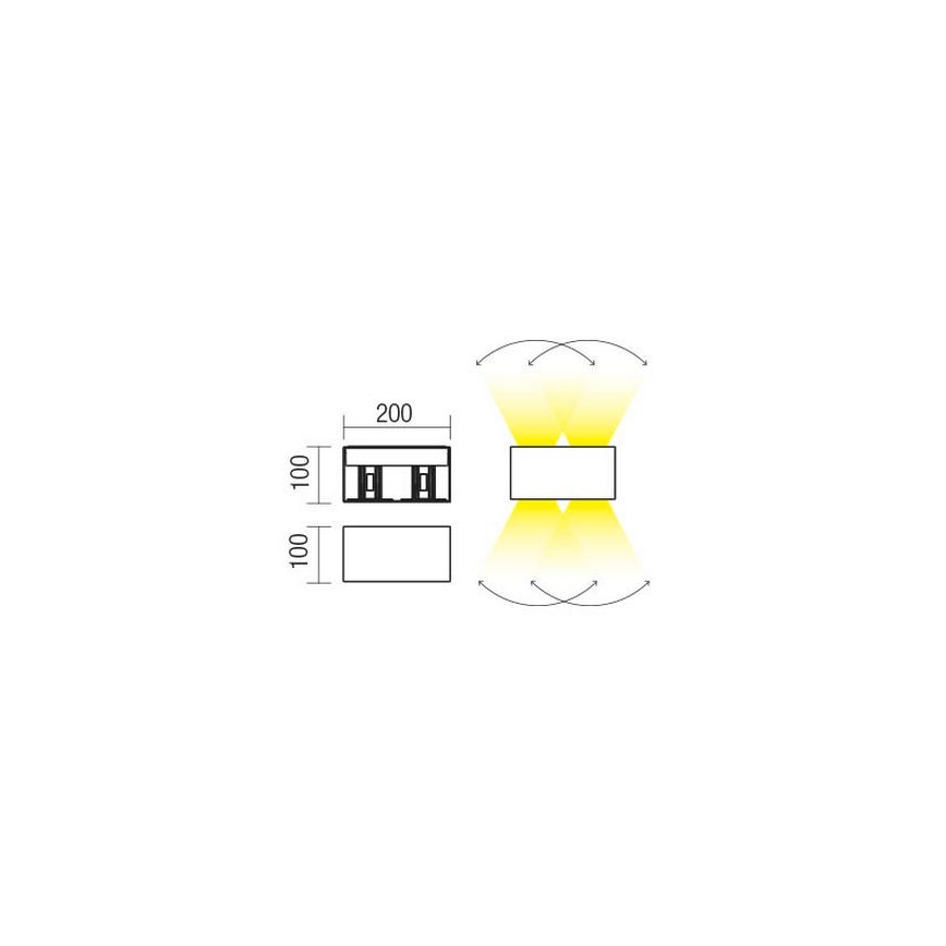 Redo 90303 - LED Venkovní nástěnné svítidlo VARY 4xLED/5W/230V 4000K IP54 antracit