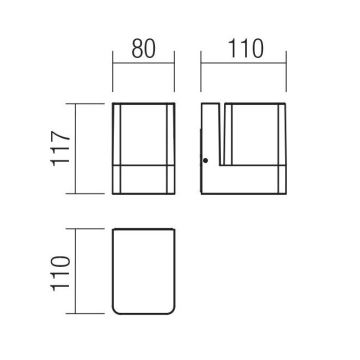 Redo 90489 - LED Venkovní nástěnné svítidlo TOK LED/9,4W/230V IP44 antracit