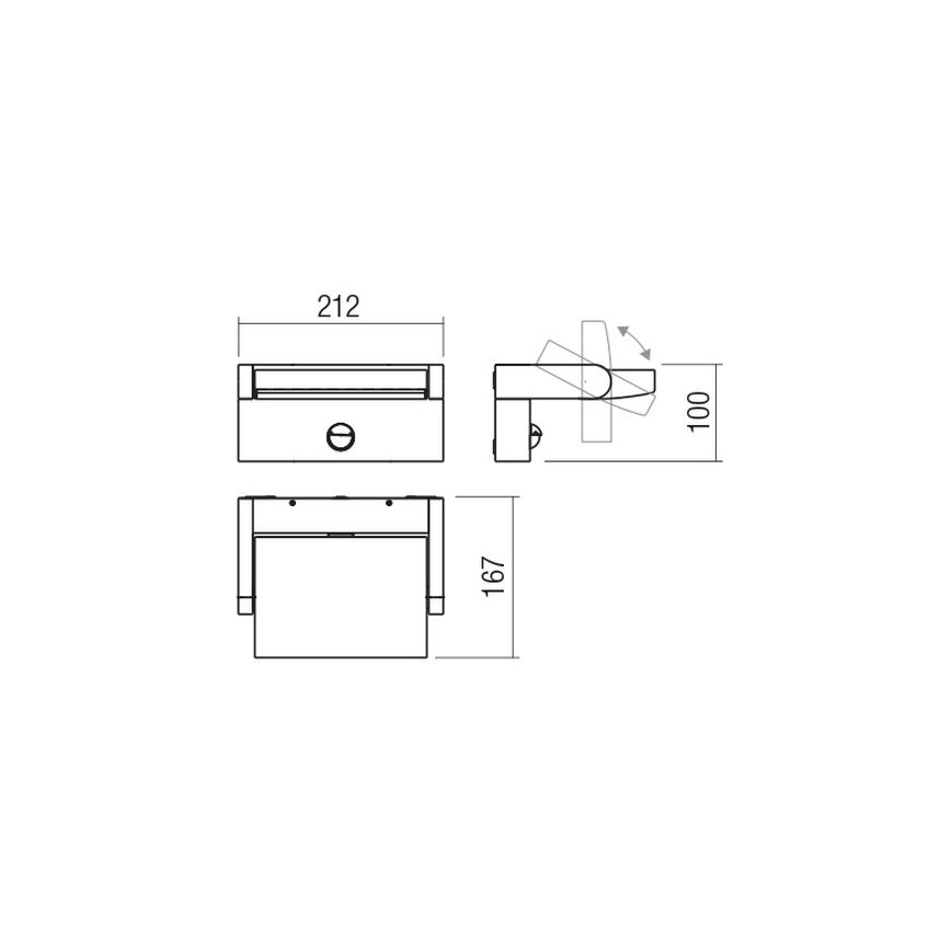 Redo 90587 - LED Venkovní nástěnné svítidlo se senzorem FLIP LED/20W/230V CRI 90 3000K IP54 antracit