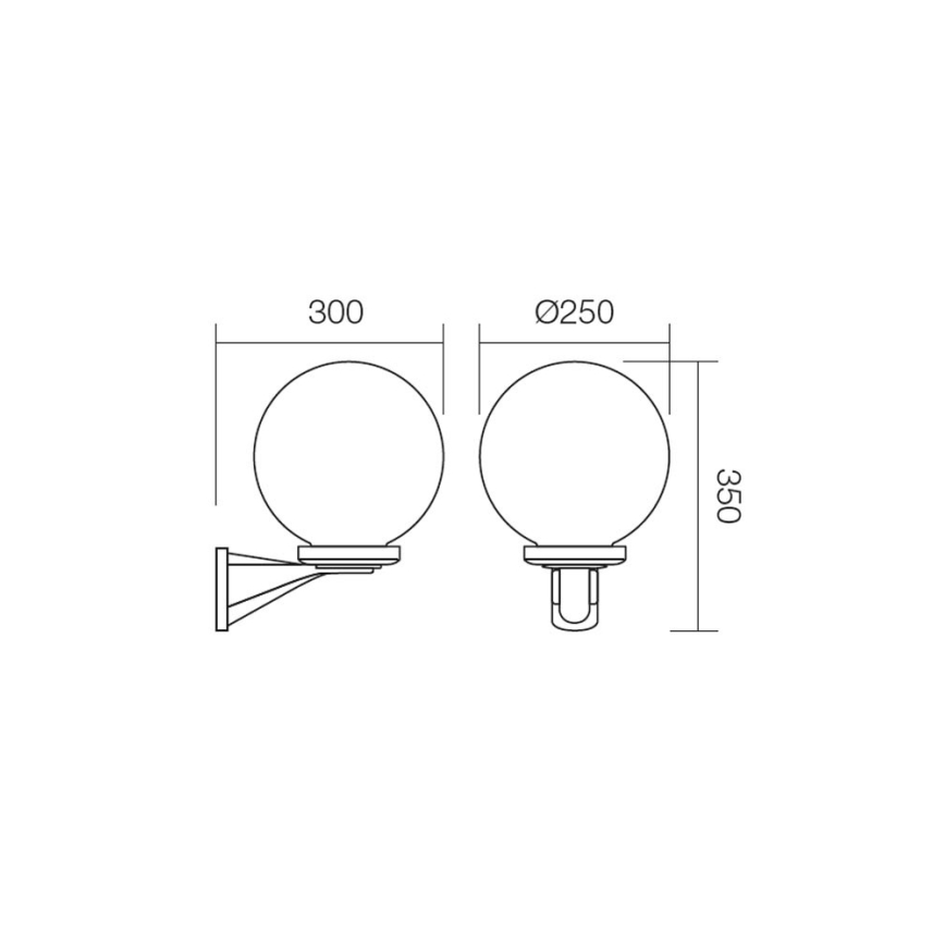 Redo 9789 - Venkovní nástěnné svítidlo SFERA 1xE27/42W/230V IP44 bílá