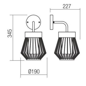 Redo 9843 - Venkovní nástěnná lampa TITTI 1xE27/42W/230V IP44 antracit