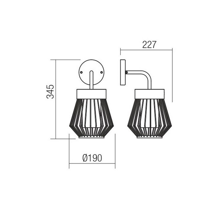 Redo 9843 - Venkovní nástěnná lampa TITTI 1xE27/42W/230V IP44 antracit