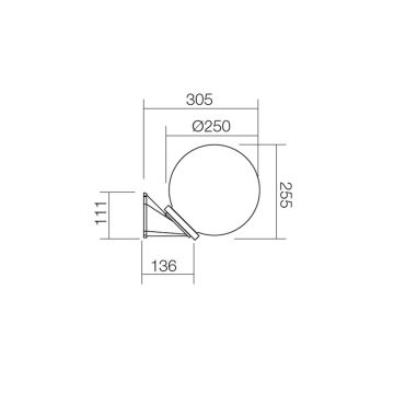 Redo 9872 - Venkovní nástěnné svítidlo SFERA 1xE27/42W/230V IP44 hnědá