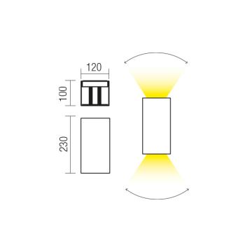 Redo 90553 - LED Venkovní nástěnné svítidlo VARY 2xLED/10W/230V 3000K IP54 antracit