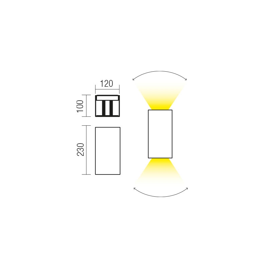 Redo 90553 - LED Venkovní nástěnné svítidlo VARY 2xLED/10W/230V 3000K IP54 antracit