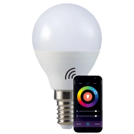 RGBW LED Stmívatelná žárovka G45 E14/5,5W/230V 2700-6500K Wi-Fi Tuya