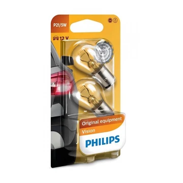 SADA 2x Autožárovka Philips VISION 12499CP BAY15d/5W/12V