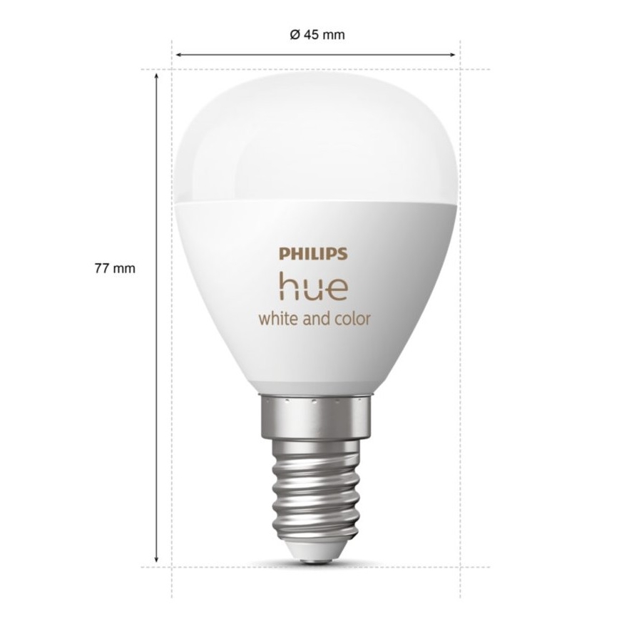 SADA 2x LED RGBW Stmívatelná žárovka Philips Hue White And Color Ambiance P45 E14/5,1W/230V 2000-6500K