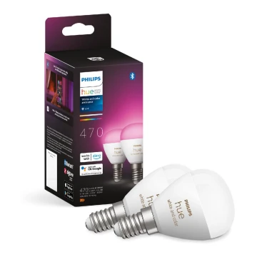 SADA 2x LED RGBW Stmívatelná žárovka Philips Hue White And Color Ambiance P45 E14/5,1W/230V 2000-6500K