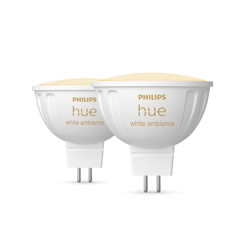 SADA 2x LED Stmívatelná žárovka Philips Hue White Ambiance GU5,3/MR16/5,1W/12V 2200-6500K