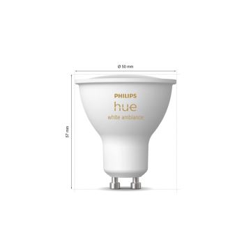 SADA 2x LED Stmívatelná žárovka Philips Hue WHITE AMBIANCE GU10/4,2W/230V 2200-6500K