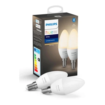 SADA 2x LED Stmívatelná žárovka Philips Hue WHITE E14/5,5W/230V