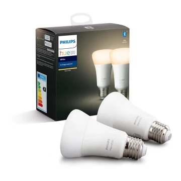 SADA 2x LED Stmívatelná žárovka Philips Hue WHITE E27/9W/230V