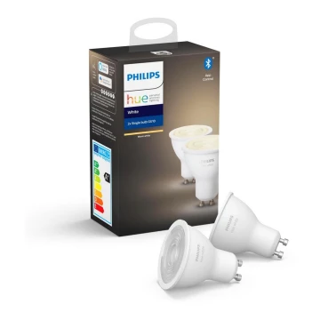 SADA 2x LED Stmívatelná žárovka Philips Hue WHITE GU10/5,2W/230V