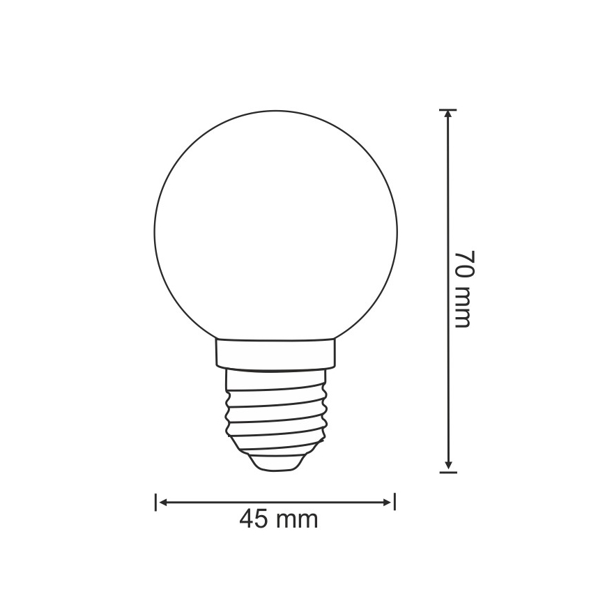 SADA 2x LED Žárovka PARTY E27/0,5W/36V červená 3000K