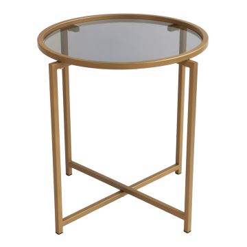 SADA 2x Odkládací stolek pr. 50 cm zlatá/čirá