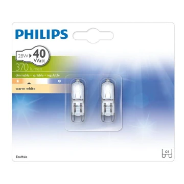 SADA 2x Průmyslová žárovka Philips ECOHALO G9/28W/230V 2800K