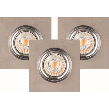 SADA 3x LED Podhledové svítidlo VITAR 1xGU10/5W/230V CRI 90 beton – FSC certifikováno