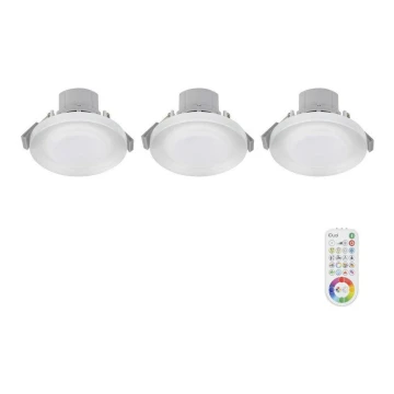 SADA 3x LED RGB Stmívatelné podhledové svítidlo ARGON LED/7,3W/230V + dálkové ovládání