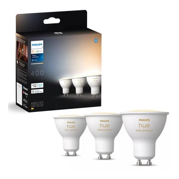 SADA 3x LED Stmívatelná žárovka Philips Hue WHITE AMBIANCE GU10/4,2W/230V 2200-6500K