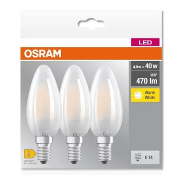 SADA 3x LED Žárovka B40 E14/4W/230V 2700K - Osram