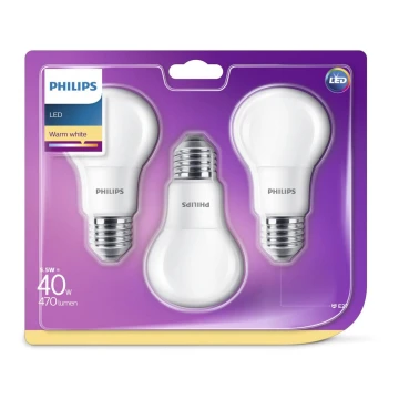 SADA 3x LED Žárovka Philips E27/5,5W/230V 2700K