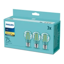 SADA 3x LED Žárovka Philips E27/8,5W/230V 2700K