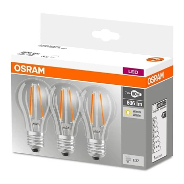 SADA 3x LED Žárovka VINTAGE E27/7W/230V 2700K - Osram