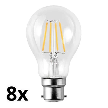 SADA 8x LED Žárovka A60 B22/7W/230V 2700K