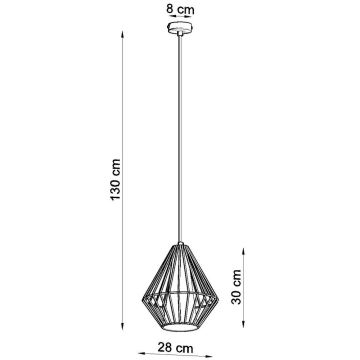 Lustr na lanku DEMI 1xE27/60W/230V bílá