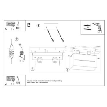 Stropní svítidlo LOBO 2xGU10/40W/230V šedá