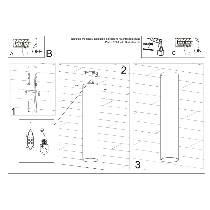 Bodové svítidlo LAGOS 1xGU10/10W/230V 30 cm černá