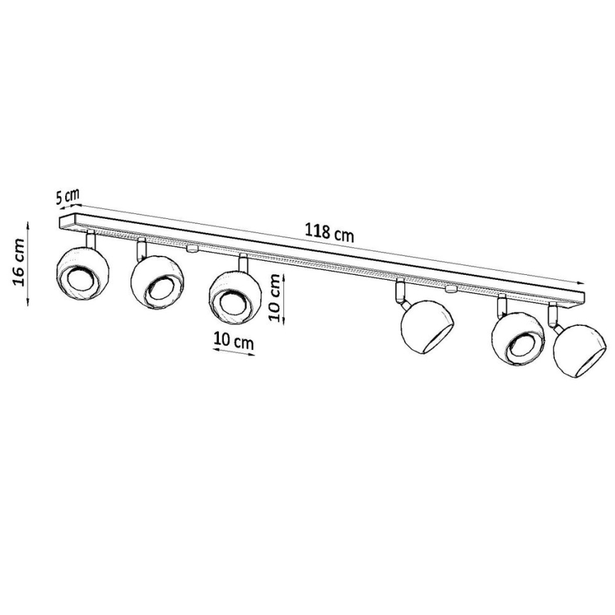 Stropní bodové svítidlo OCULARE 6xGU10/40W/230V