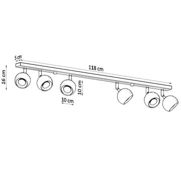 Stropní bodové svítidlo OCULARE 6xGU10/40W/230V