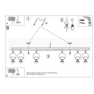 Stropní bodové svítidlo OCULARE 6xGU10/40W/230V