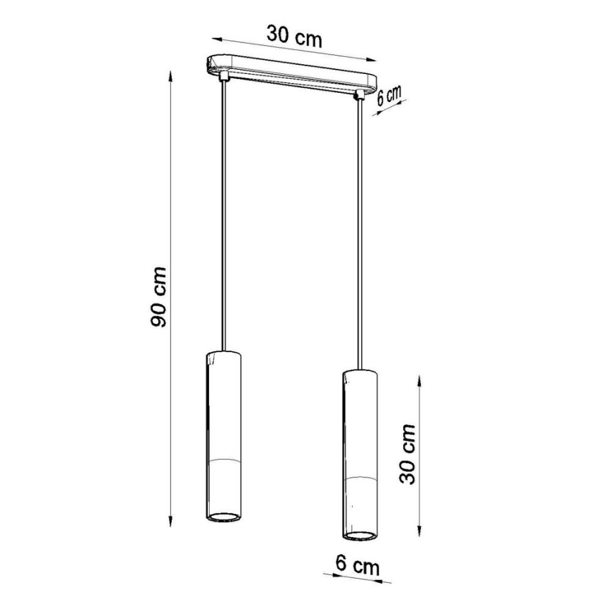 Lustr na lanku BORGIO 2xGU10/40W/230V beton/kov bílá