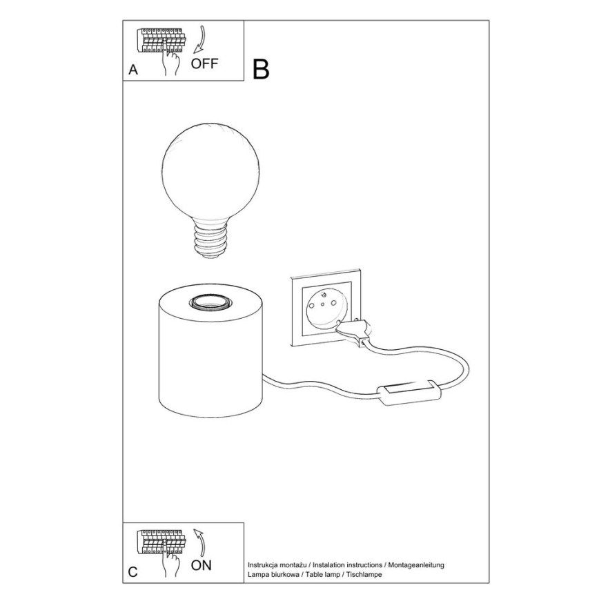 Stolní lampa SALGADO 1xE27/60W/230V beton