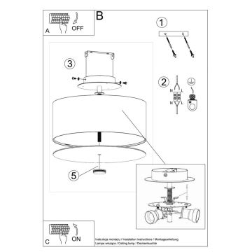 Stropní svítidlo SKALA 3xE14/60W/230V pr. 30 cm bílá